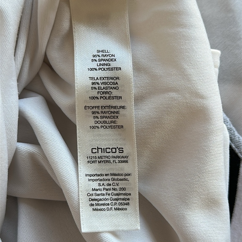Chico’s black, white, and gray chevron-striped high-low maxi dress, size 3 (16) - Picture 10 of 11
